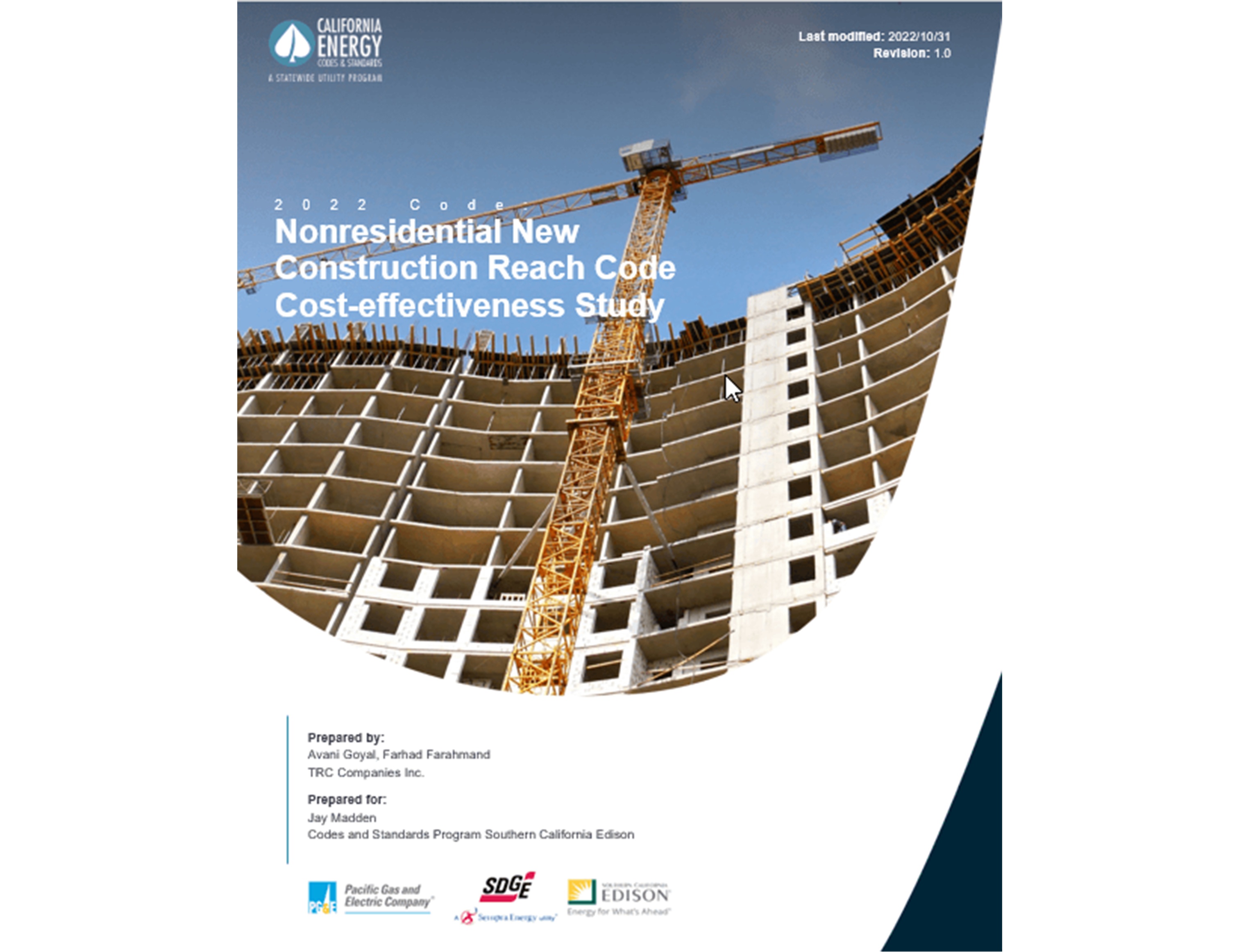 Cover of Nonresidential New Construction Cost-effectiveness Study
