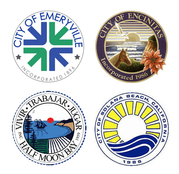 Adopted reach codes city seals (Emeryville, Encinitas, Half Moon Bay, Solana Beach