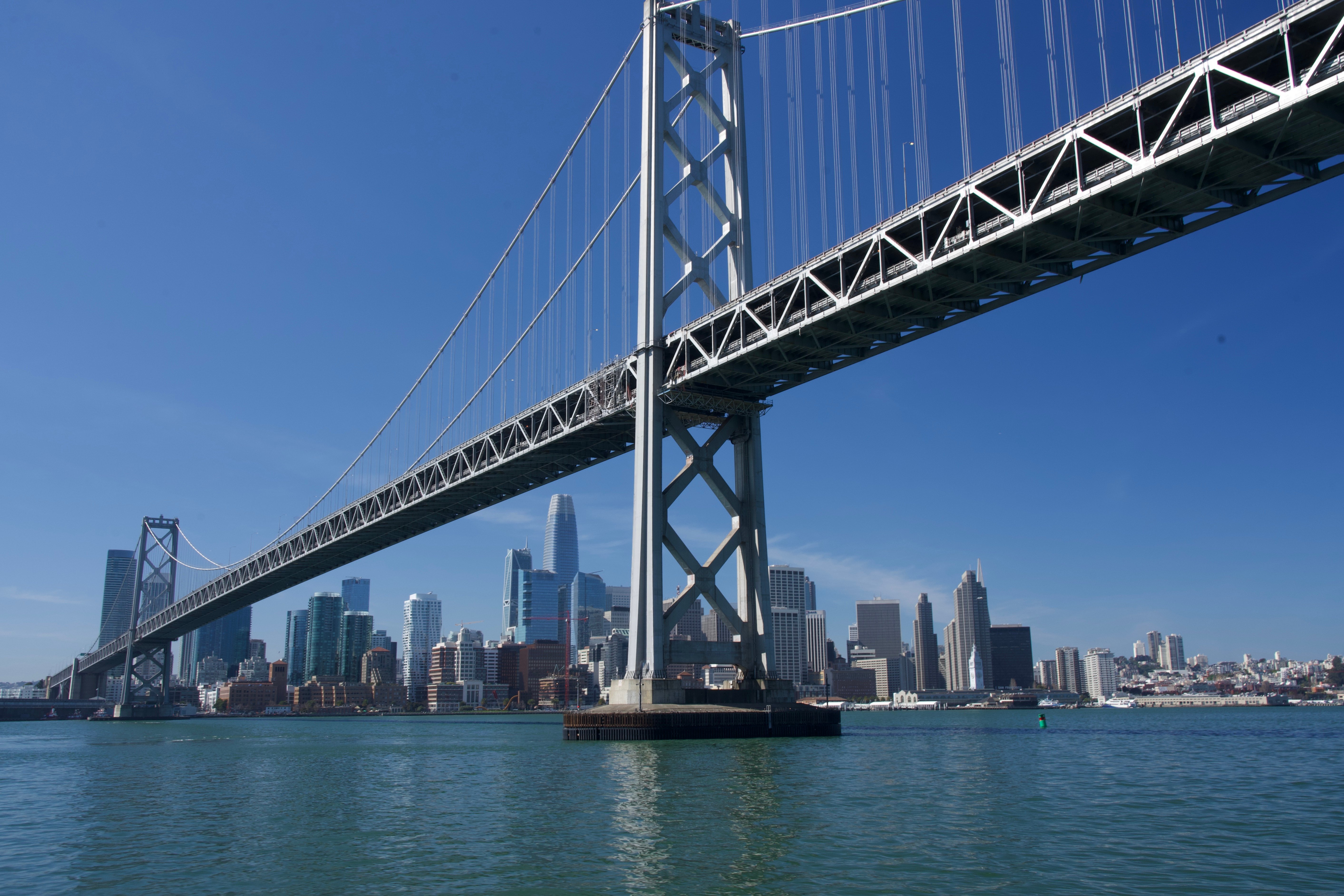 San Francisco skyline from Bay Bridge perspective